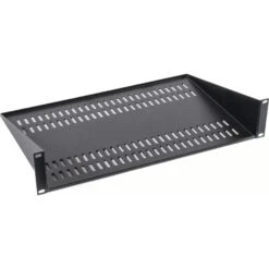 400mm Deep Front Modem/Cantilever Vented Shelf 2U - Black