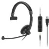 Sennheiser SC 45 USB MS Single-Sided Wired Headset, 3.5mm Jack & USB
