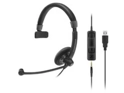 Sennheiser SC 45 USB MS Single-Sided Wired Headset, 3.5mm Jack & USB