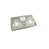UK Brushed Chrome Wall Socket With 2 Built In USB Charging Ports 2 UK Brushed Chrome Wall Socket With 2 Built In USB Charging Ports -Network Equipment Store Wall Brushed Chrome USB Socket