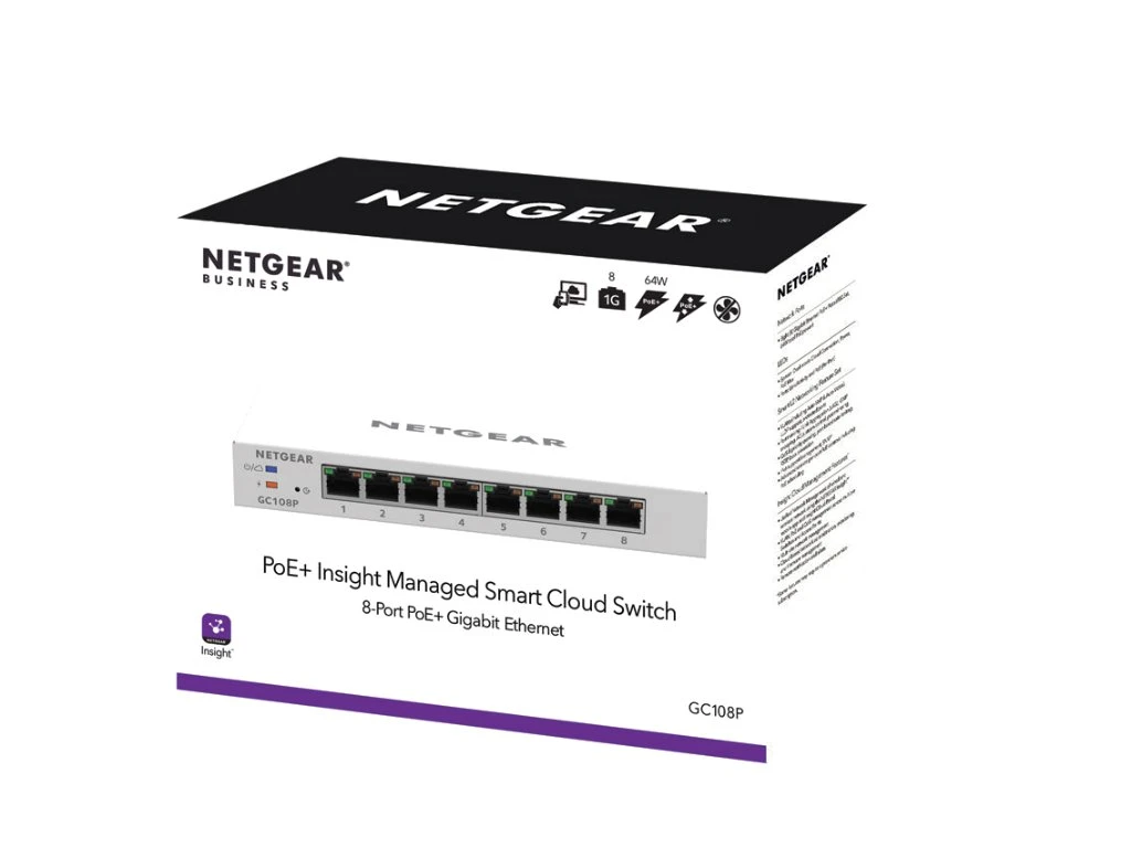 Netgear GC108P-100UKS Insight Managed 8-Port Gigabit PoE+ Switch 9 Netgear GC108P-100UKS Insight Managed 8-Port Gigabit PoE+ Switch - Image 7