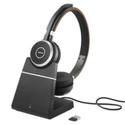 Jabra Evolve 65 SE UC Duo Headset With Charging Stand