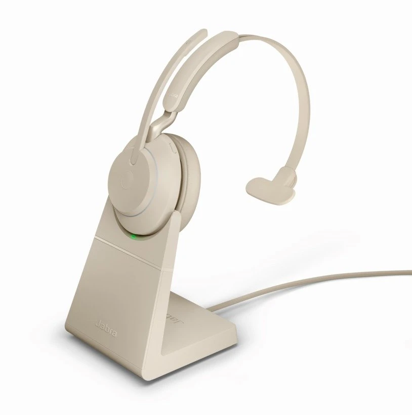 Jabra Evolve2 65 Link380 USB-C UC Mono Headset With Stand - Beige 3 Jabra Evolve2 65 Link380 USB-C UC Mono Headset With Stand - Beige
