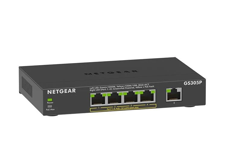 Netgear GS305P-200UKS 5-Port Unmanaged Gigabit PoE+ Switch 3 Netgear GS305P-200UKS 5-Port Unmanaged Gigabit PoE+ Switch