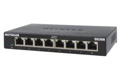 Netgear GS308 8-Port Desktop Gigabit Switch -Network Equipment Store netgear gs308 8 port desktop gigabit switch front angle image
