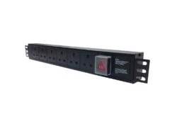 Titan 6 Way Horizontal PDU UK Sockets With C14 Plug